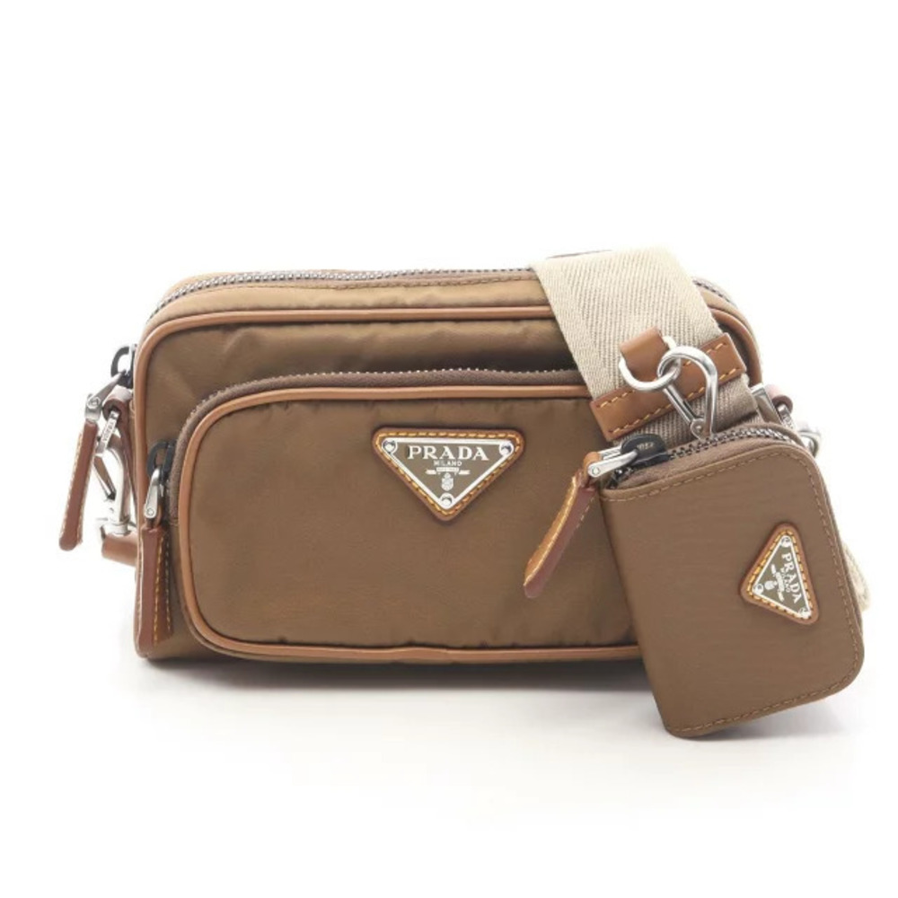 Prada Re Shoulder Bag Leather Brown